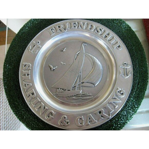 Friendship Sailboat Wilton Rare Pewter Armetale 11" Wall Hanging Plate RWP - Picture 2 of 6